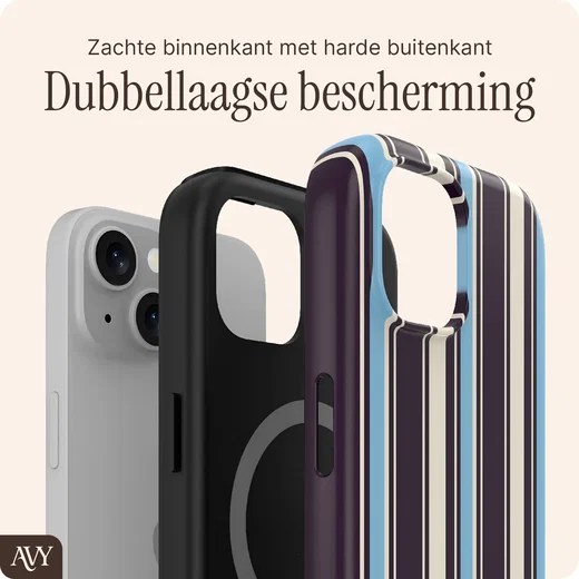 AVY Apple iPhone 15 Hoesje MagSafe Back Cover Oxford Stripe afbeelding 2