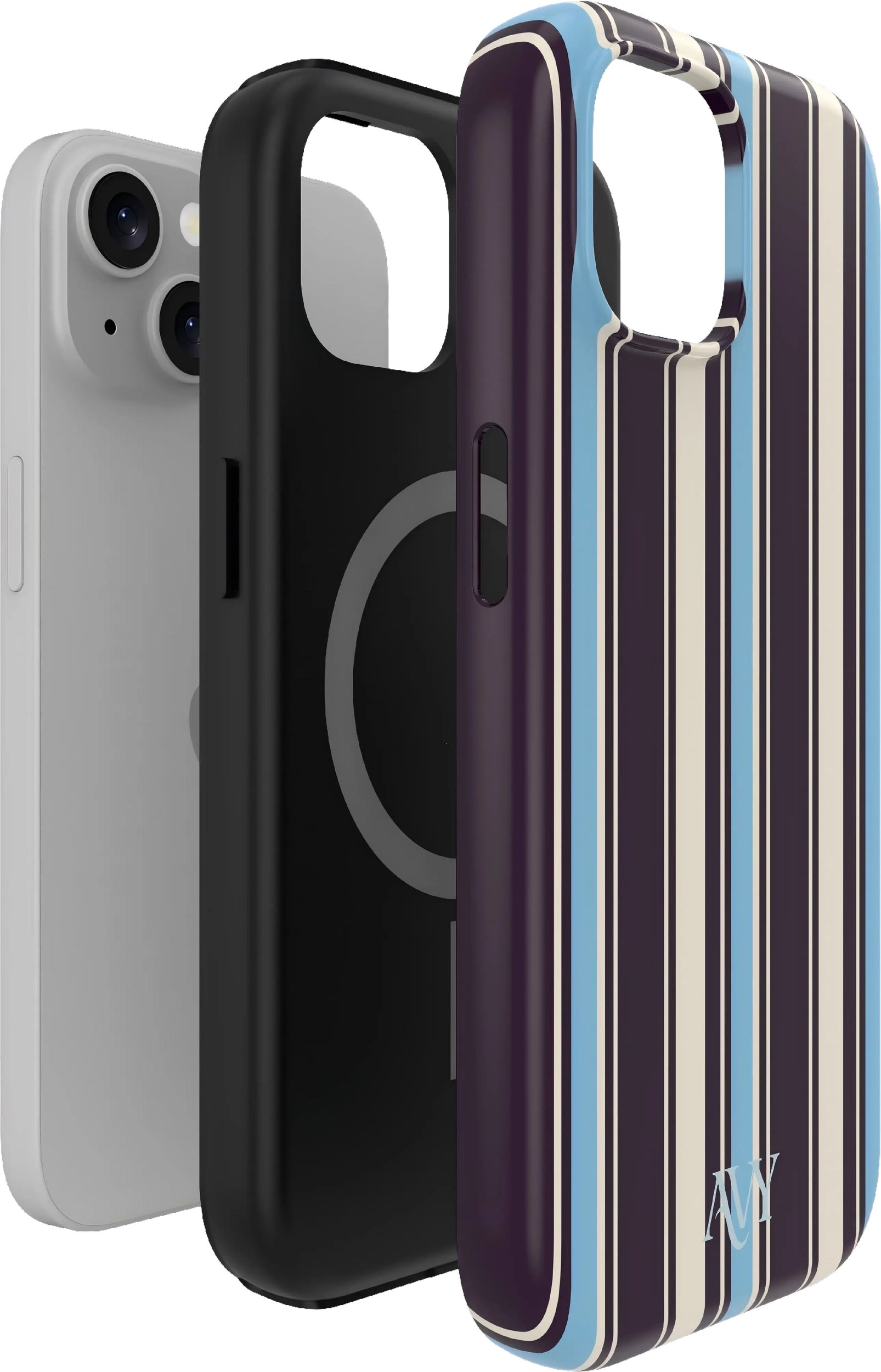 AVY Apple iPhone 15 Hoesje MagSafe Back Cover Oxford Stripe afbeelding 9