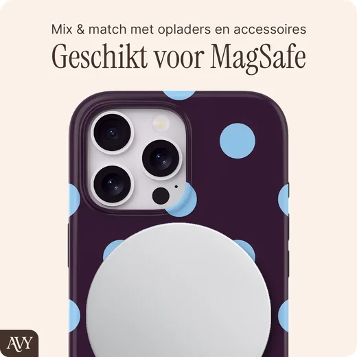 AVY Apple iPhone 15 Pro Hoesje MagSafe Back Cover Blueberry Wine afbeelding 3