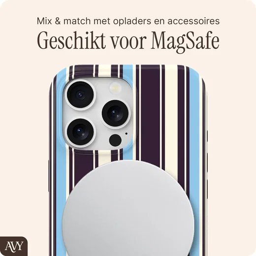 AVY Apple iPhone 15 Pro Hoesje MagSafe Back Cover Oxford Stripe afbeelding 3