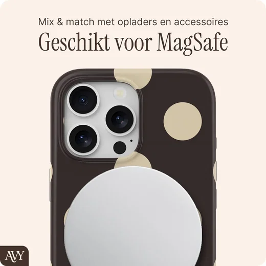 AVY Apple iPhone 15 Pro Max Hoesje MagSafe Back Cover Tiramisu afbeelding 3