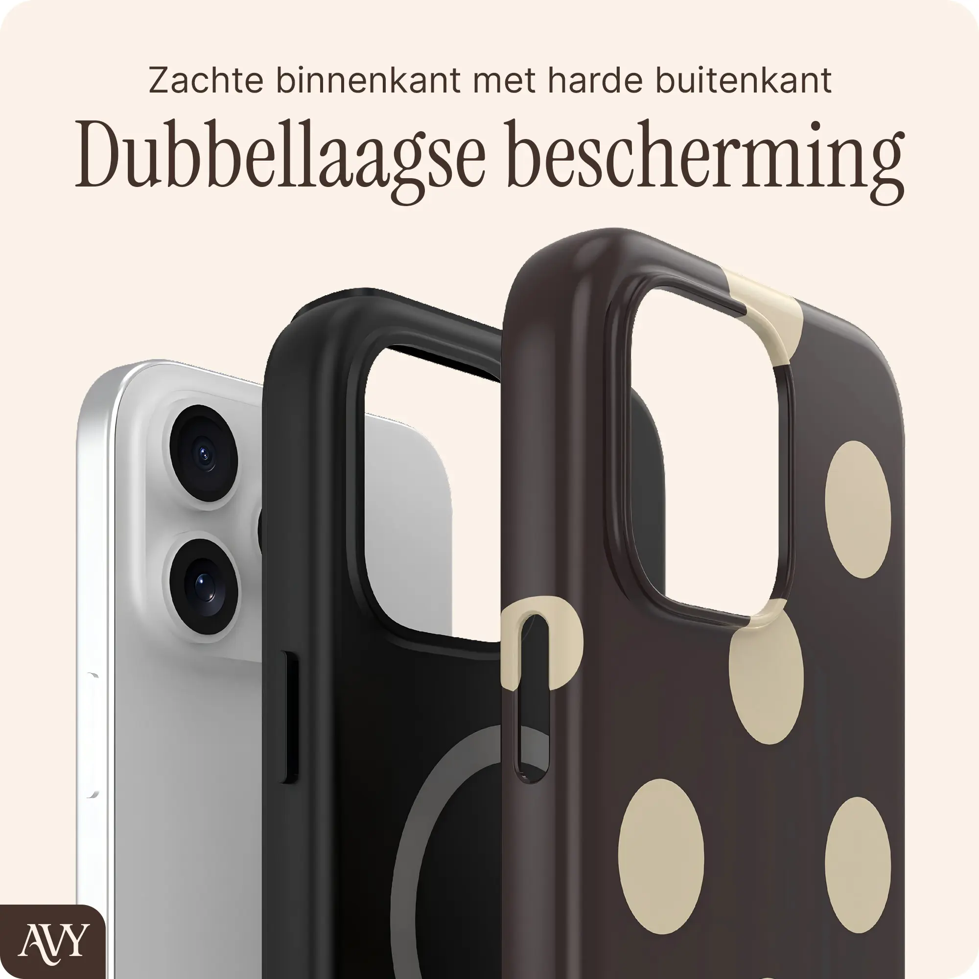 AVY Apple iPhone 15 Pro Max Hoesje MagSafe Back Cover Tiramisu afbeelding 2