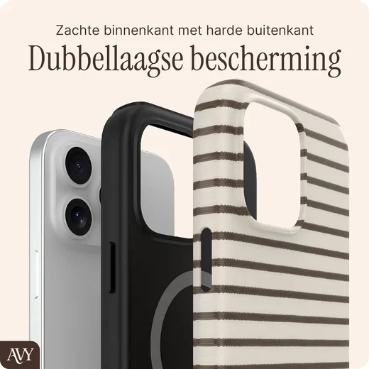 AVY Apple iPhone 15 Pro Max Hoesje MagSafe Back Cover Cafe Creme afbeelding 2