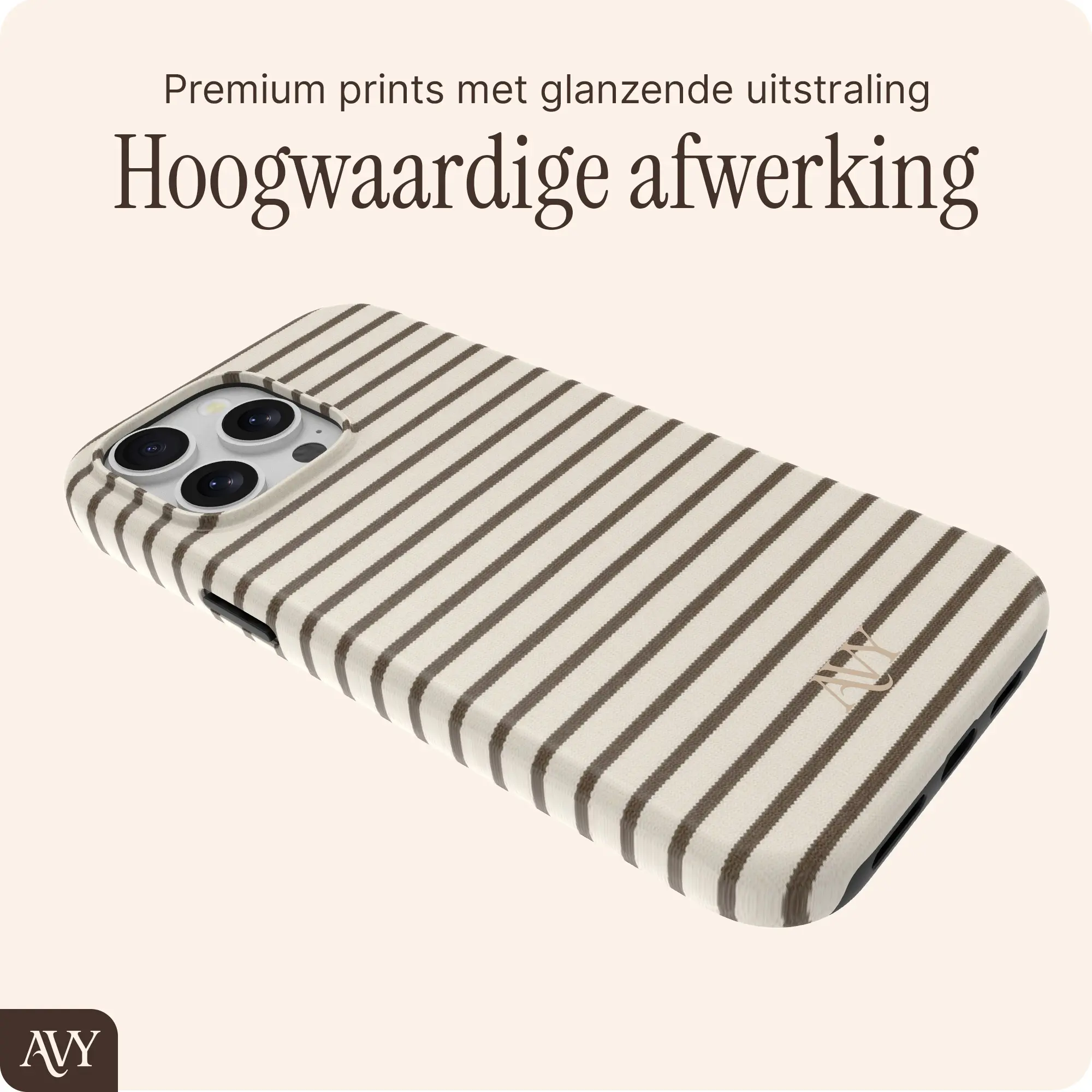 AVY Apple iPhone 15 Pro Max Hoesje MagSafe Back Cover Cafe Creme afbeelding 7
