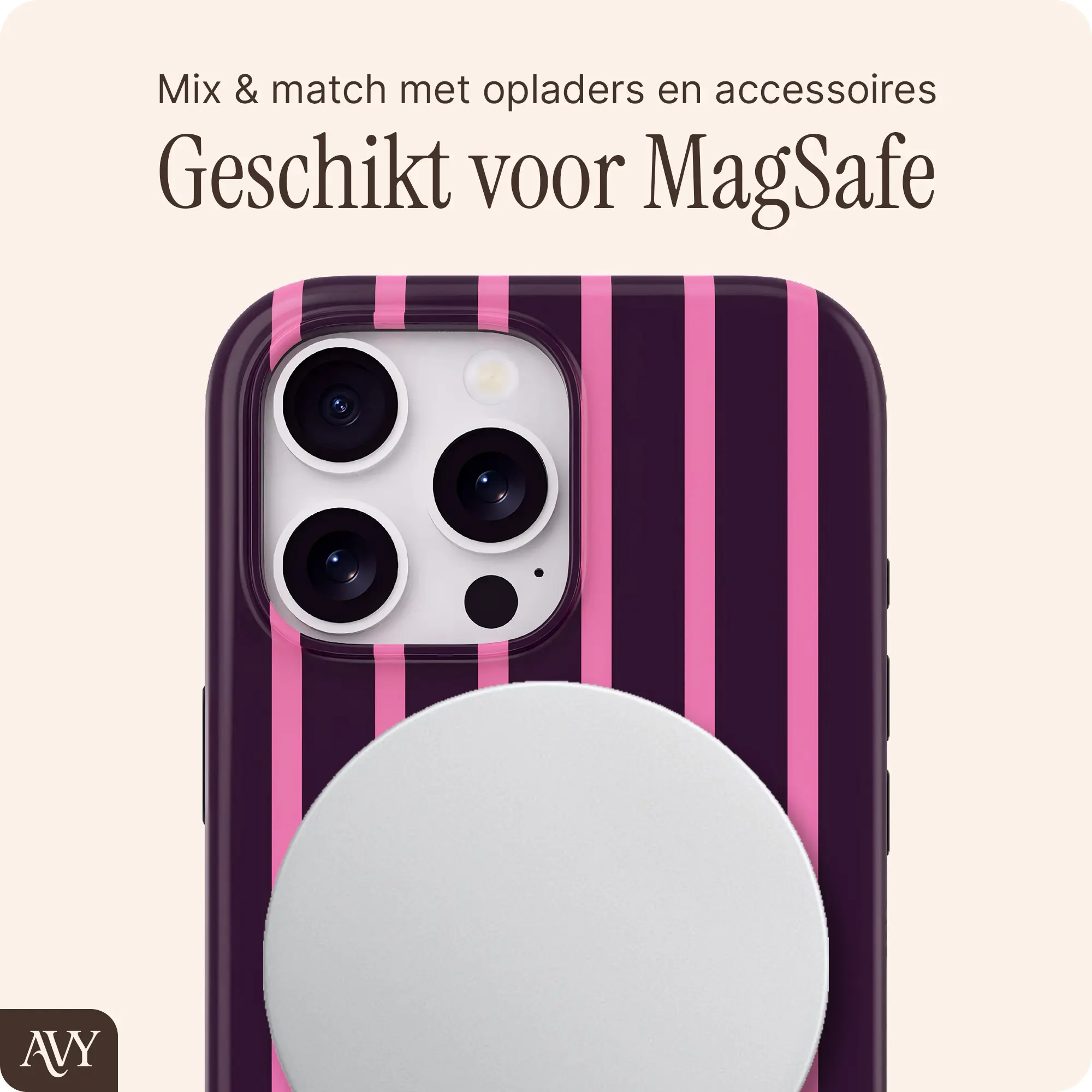 AVY Apple iPhone 15 Pro Max Hoesje MagSafe Back Cover Cherry Wine afbeelding 3