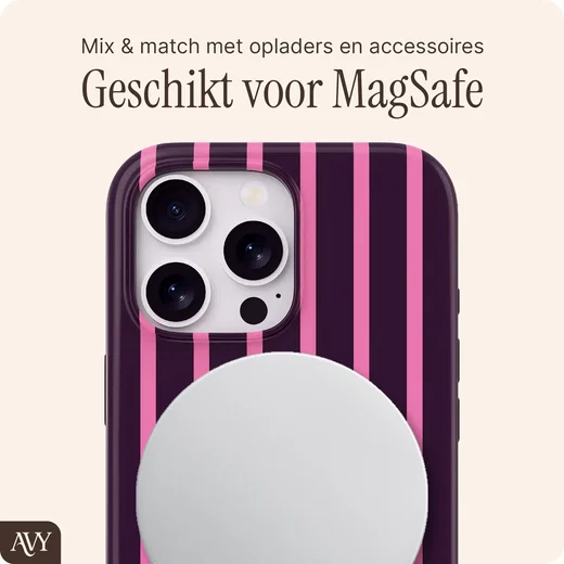 AVY Apple iPhone 15 Pro Max Hoesje MagSafe Back Cover Cherry Wine afbeelding 3