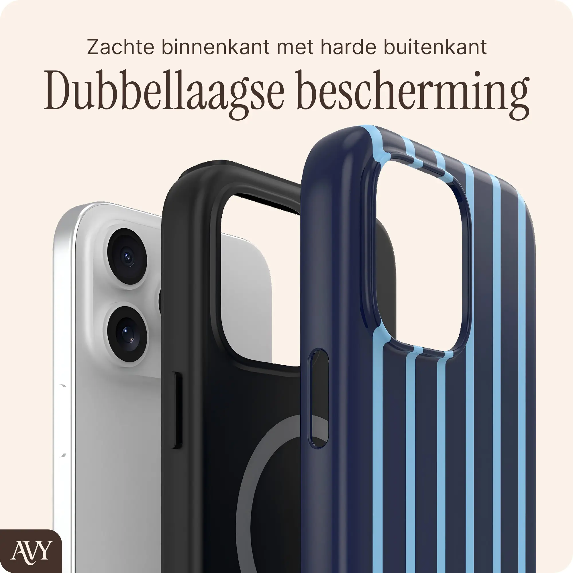 AVY Apple iPhone 15 Pro Max Hoesje MagSafe Back Cover Blue Society afbeelding 2