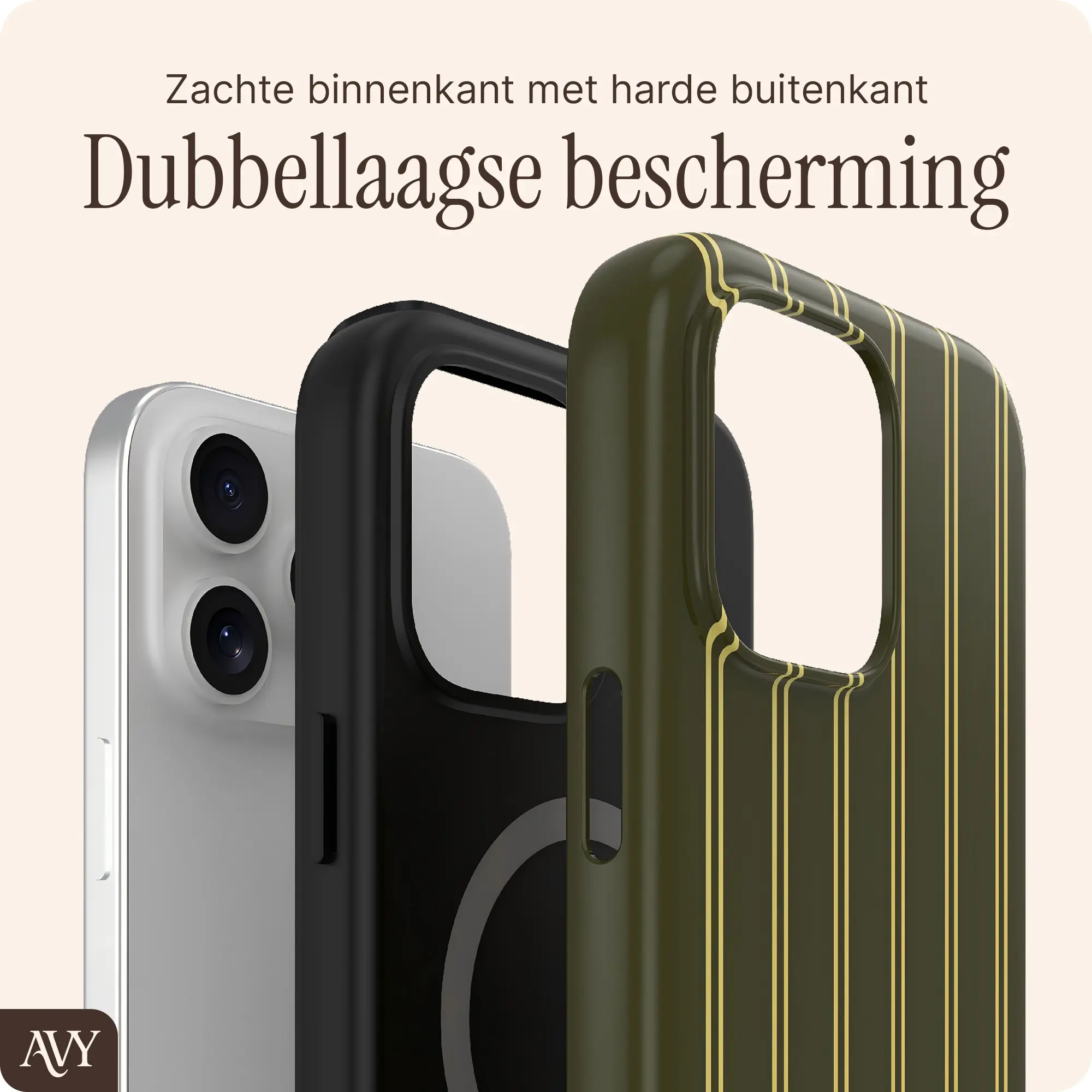 AVY Apple iPhone 15 Pro Max Hoesje MagSafe Back Cover Martini Olive afbeelding 2