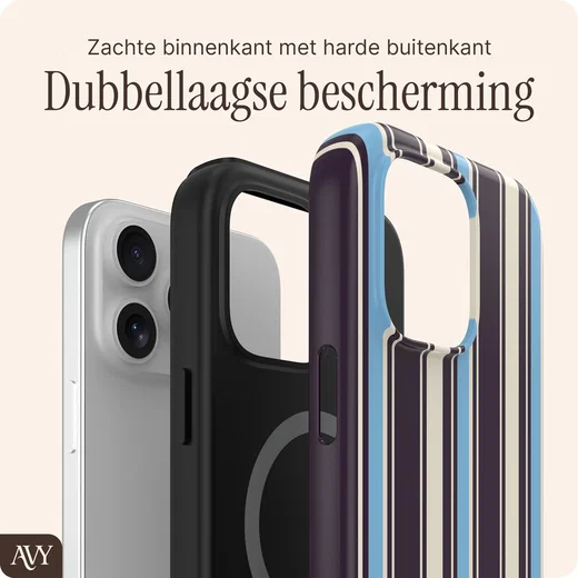 AVY Apple iPhone 15 Pro Max Hoesje MagSafe Back Cover Oxford Stripe afbeelding 2