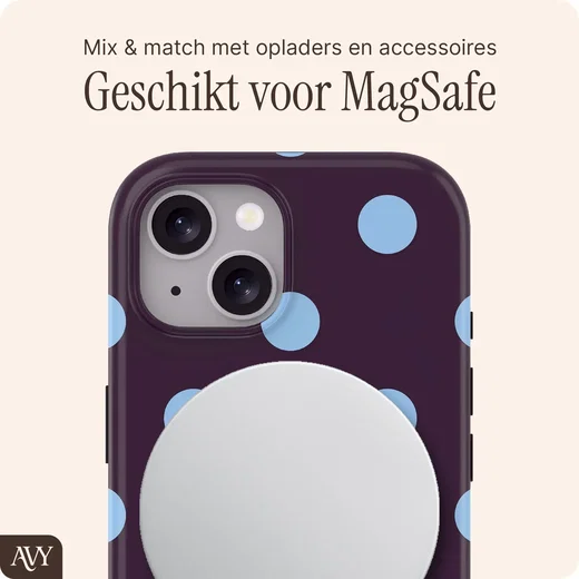 AVY Apple iPhone 14 / 13 Hoesje MagSafe Back Cover Blueberry Wine afbeelding 3