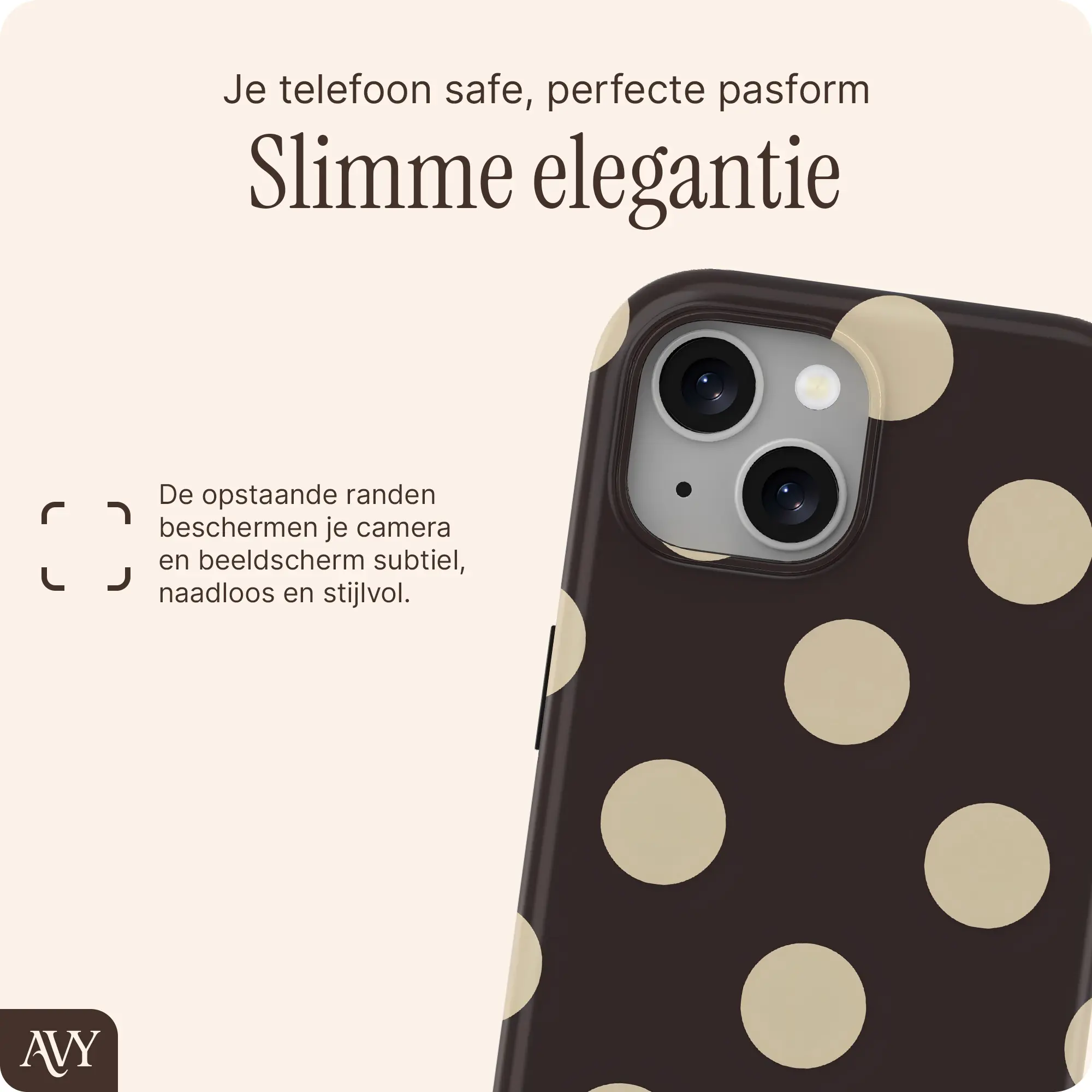 AVY Apple iPhone 14 / 13 Hoesje MagSafe Back Cover Tiramisu afbeelding 6