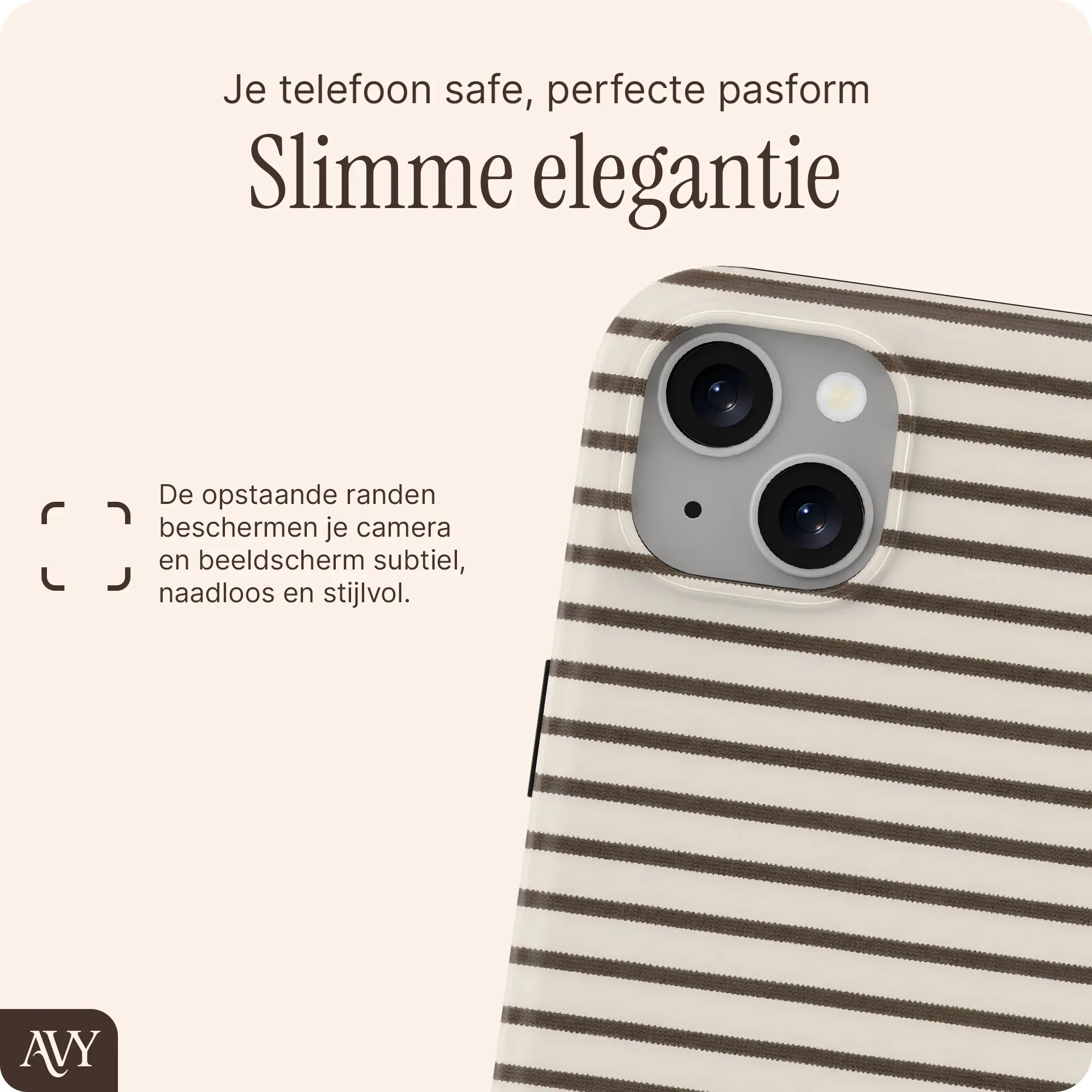 AVY Apple iPhone 14 / 13 Hoesje MagSafe Back Cover Cafe Creme afbeelding 6