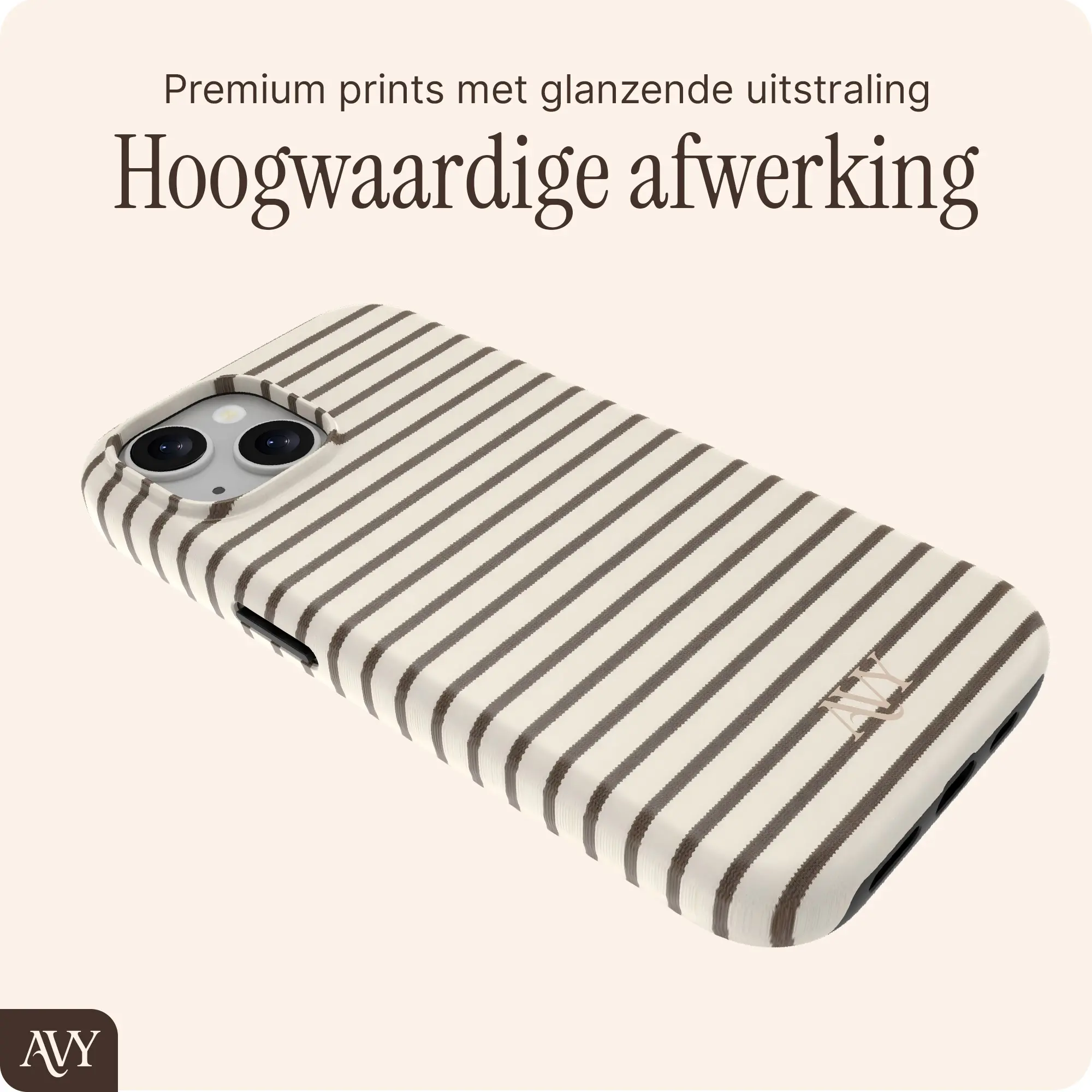 AVY Apple iPhone 14 / 13 Hoesje MagSafe Back Cover Cafe Creme afbeelding 7