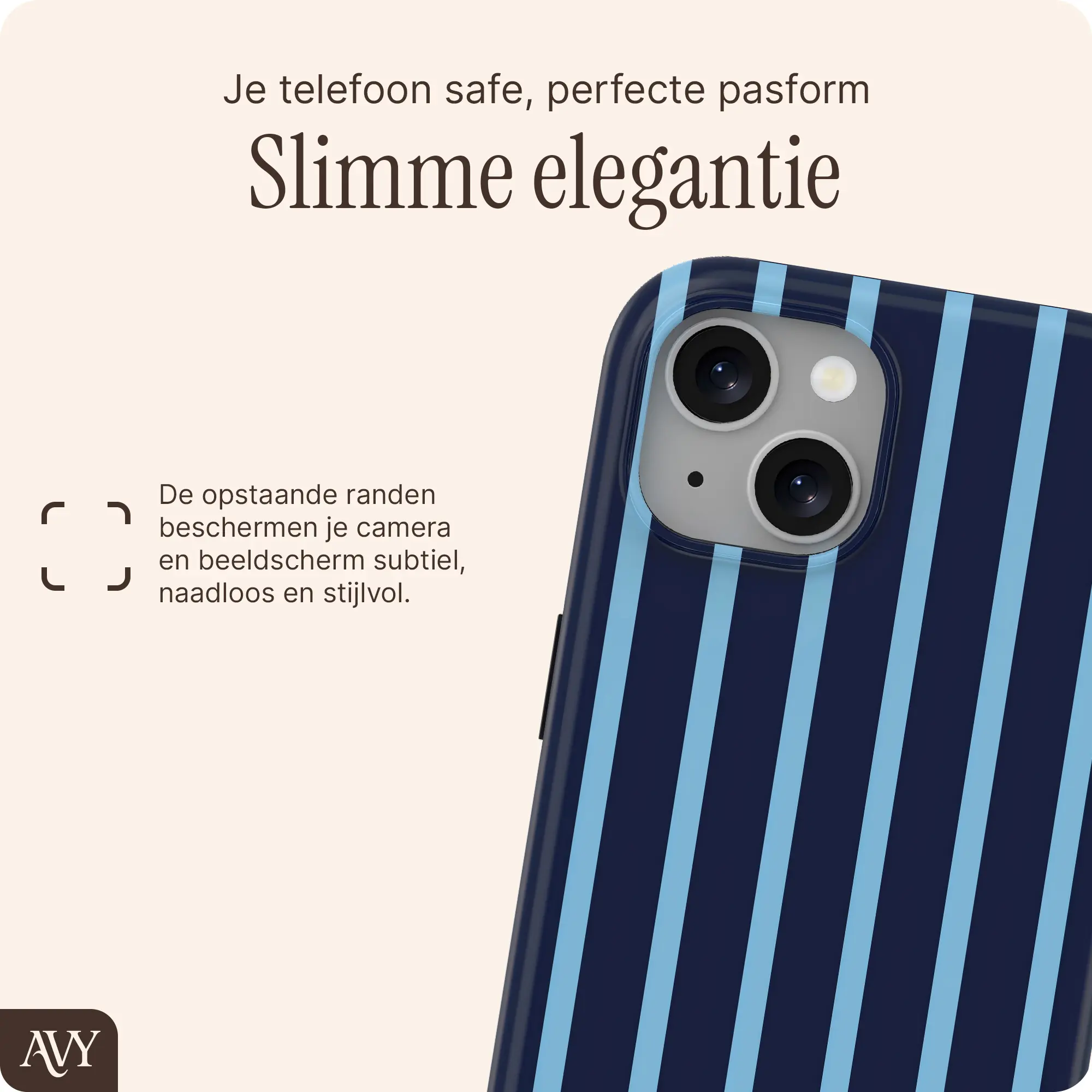AVY Apple iPhone 14 / 13 Hoesje MagSafe Back Cover Blue Society afbeelding 6