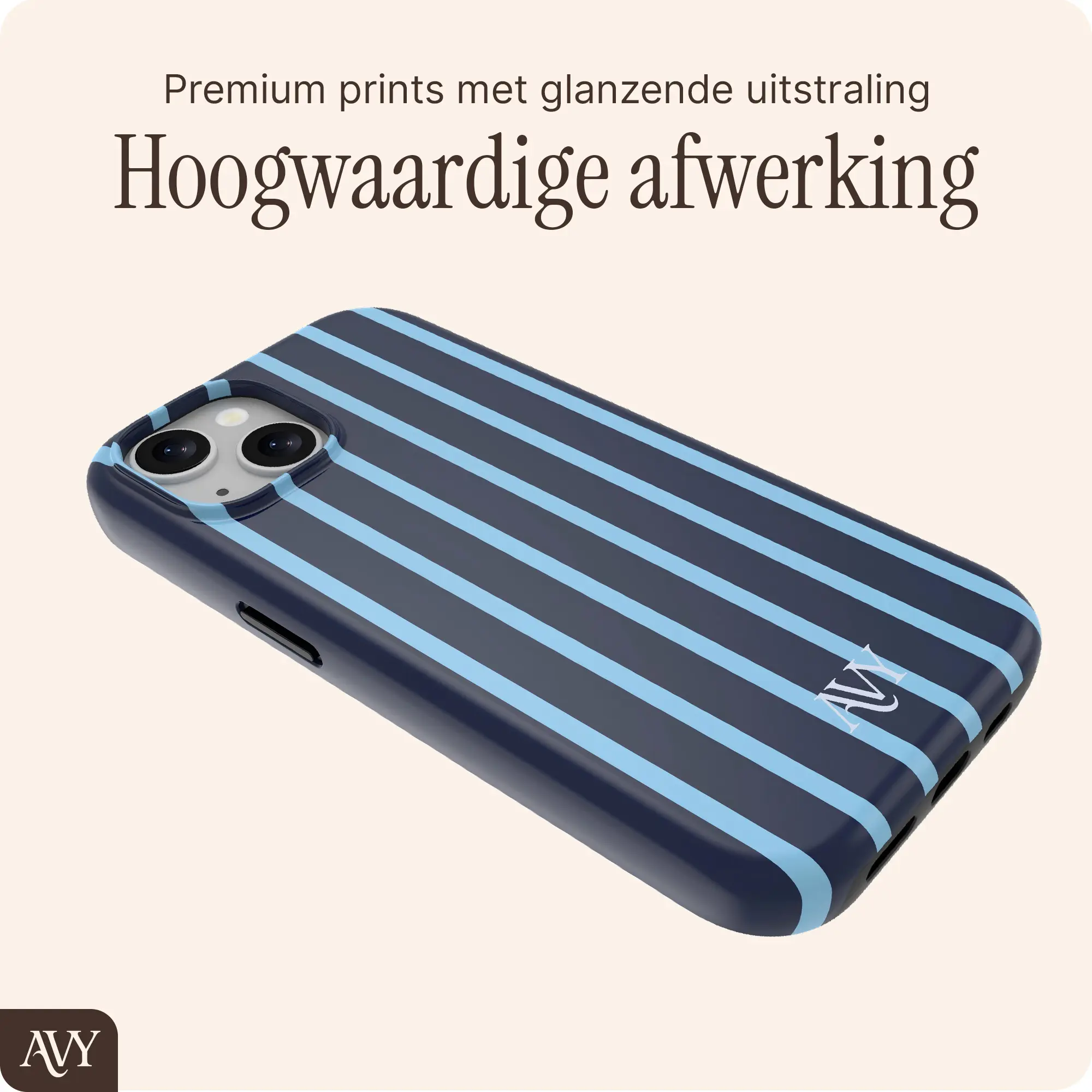 AVY Apple iPhone 14 / 13 Hoesje MagSafe Back Cover Blue Society afbeelding 7