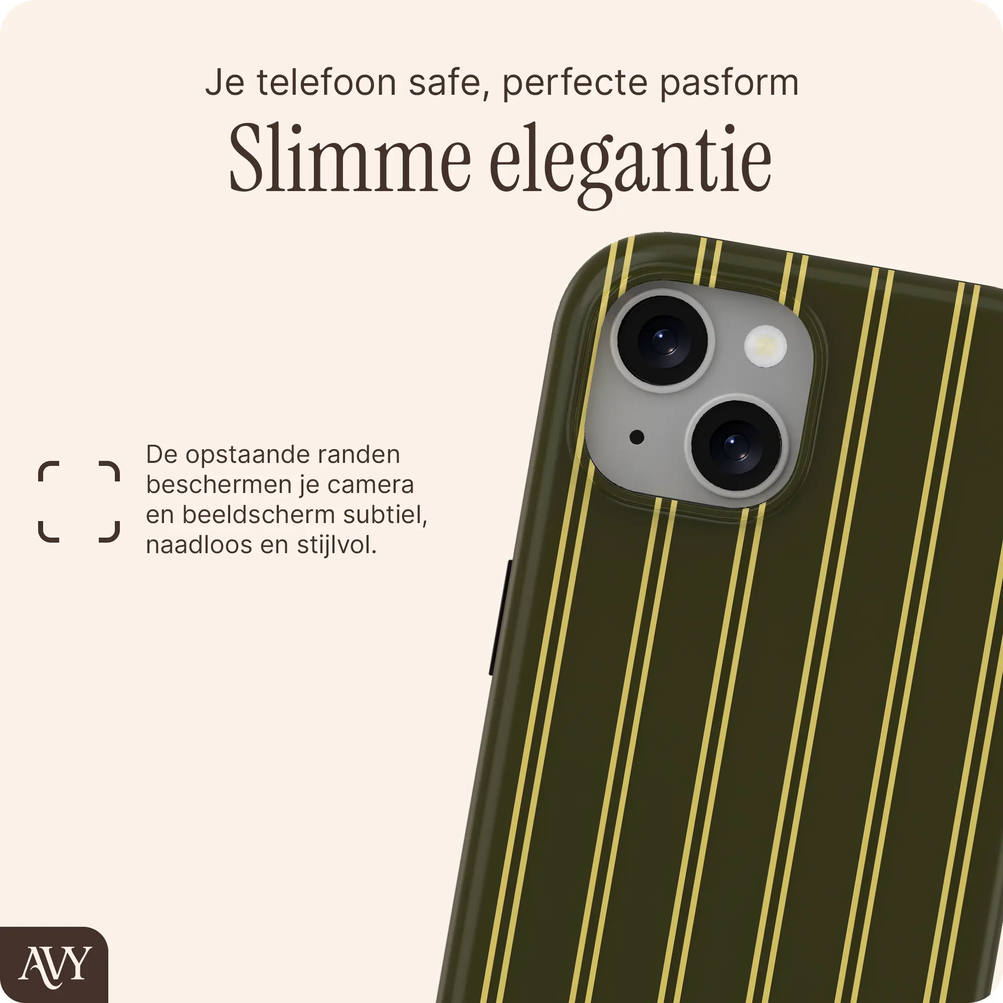 AVY Apple iPhone 14 / 13 Hoesje MagSafe Back Cover Martini Olive afbeelding 6