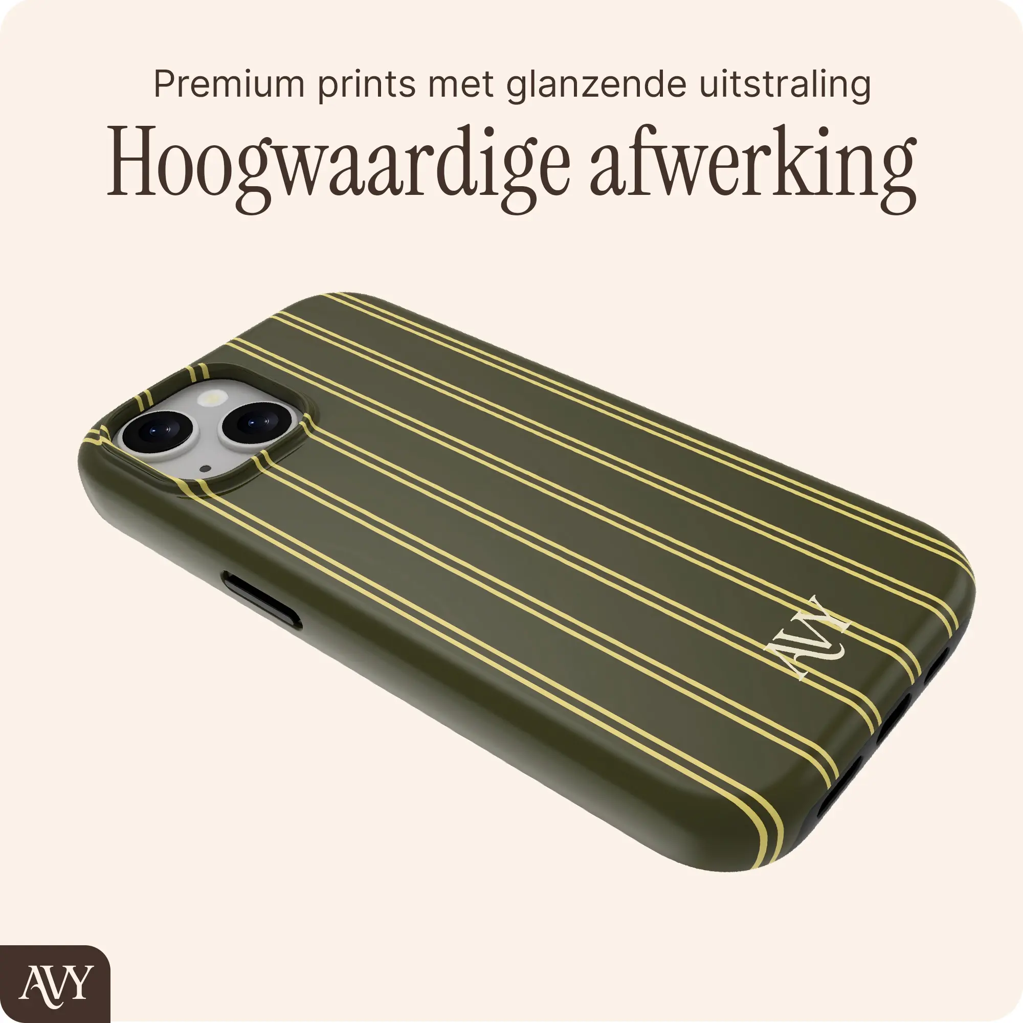 AVY Apple iPhone 14 / 13 Hoesje MagSafe Back Cover Martini Olive afbeelding 7