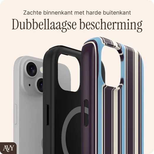 AVY Apple iPhone 14 / 13 Hoesje MagSafe Back Cover Oxford Stripe afbeelding 2