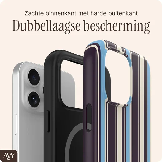 AVY Apple iPhone 14 Pro Hoesje MagSafe Back Cover Oxford Stripe afbeelding 2