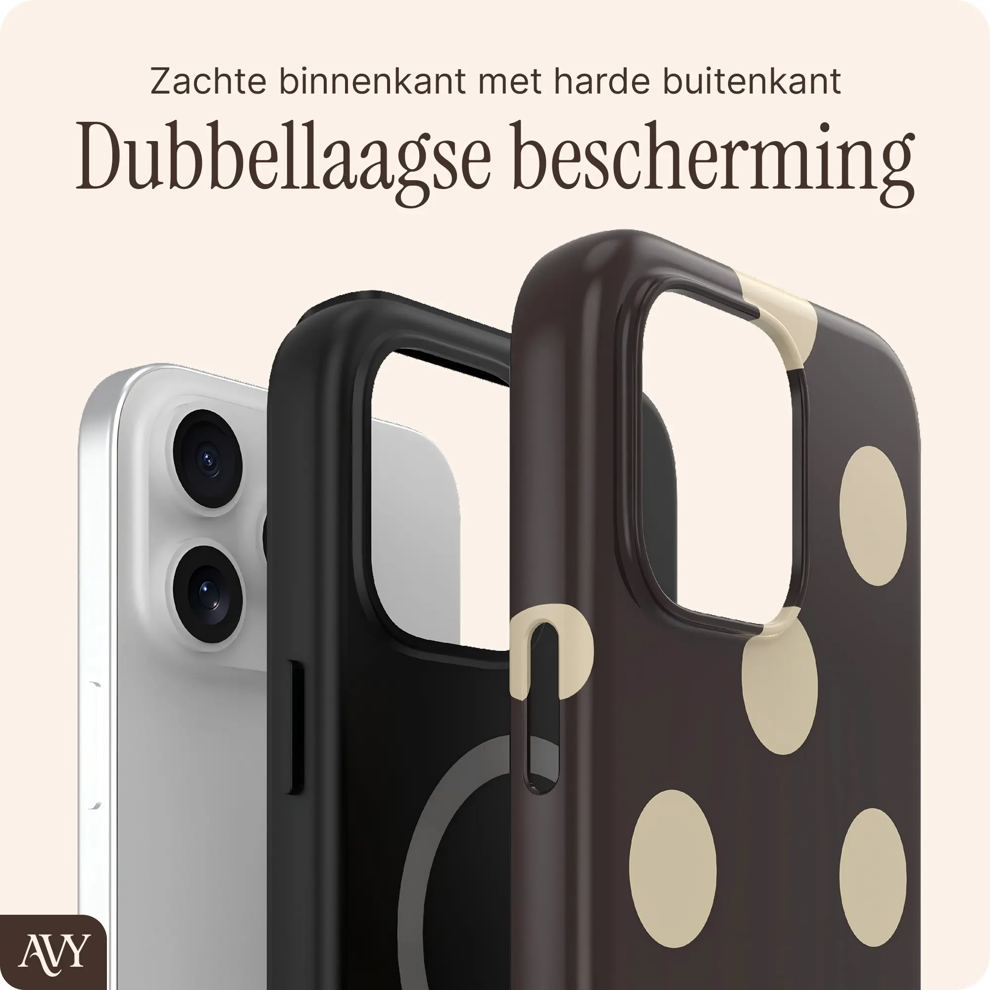 AVY Apple iPhone 14 Pro Max Hoesje MagSafe Back Cover Tiramisu afbeelding 2
