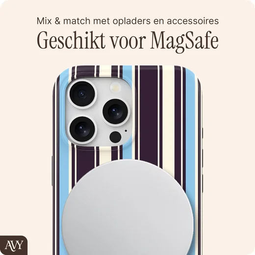 AVY Apple iPhone 13 Pro Max Hoesje MagSafe Back Cover Oxford Stripe afbeelding 3