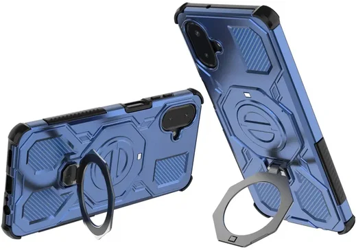 Samsung Galaxy A08 Hoesje MagSafe 360° Standaard Blauw afbeelding 2