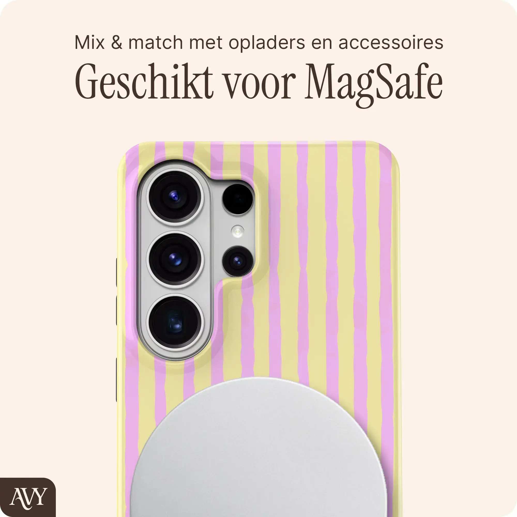 AVY Samsung Galaxy S26 Ultra MagSafe Hoesje met Koord (30CM) Pink Lemonade afbeelding 5