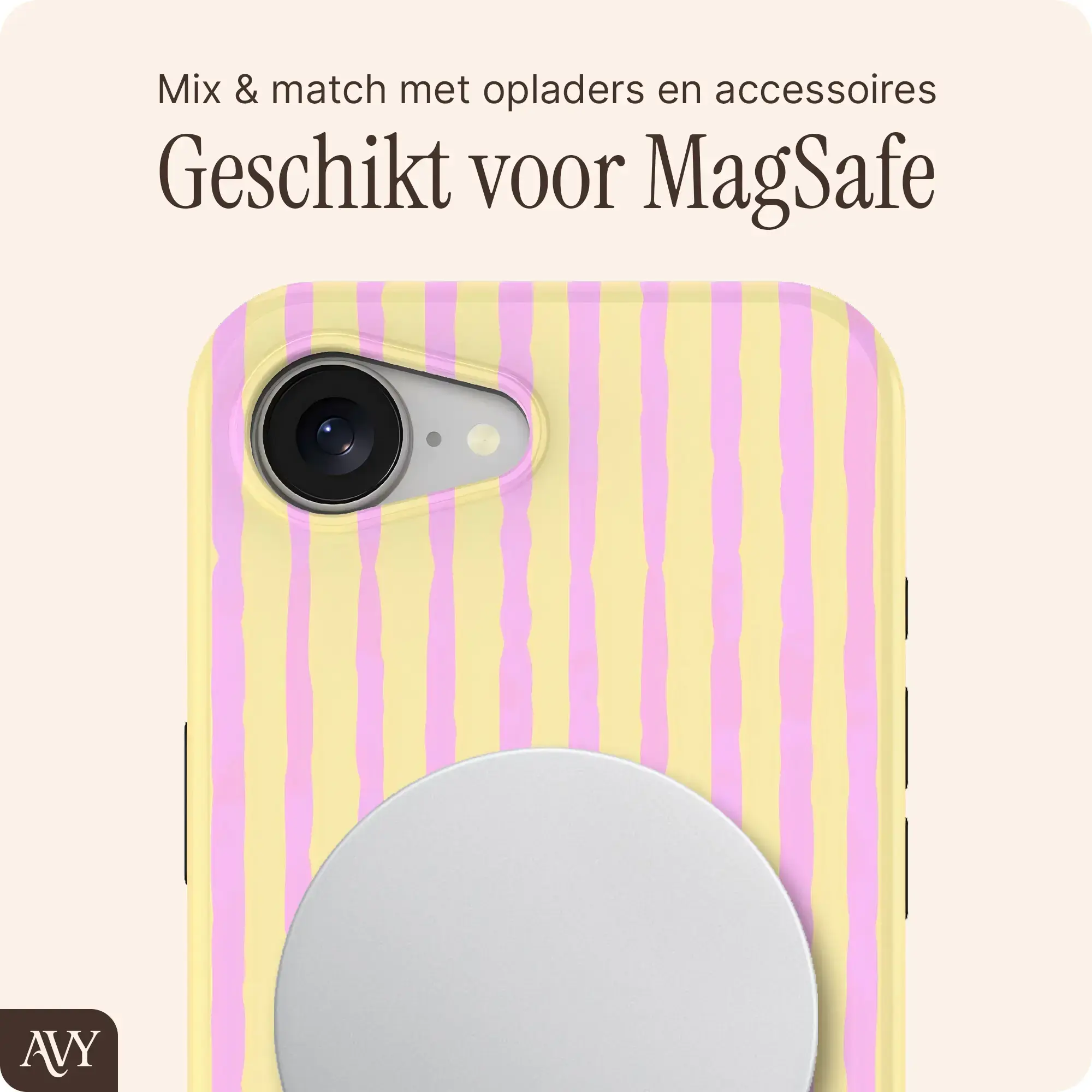 AVY Apple iPhone 17e / 16e MagSafe Hoesje met Koord (30CM) Pink Lemonade afbeelding 6