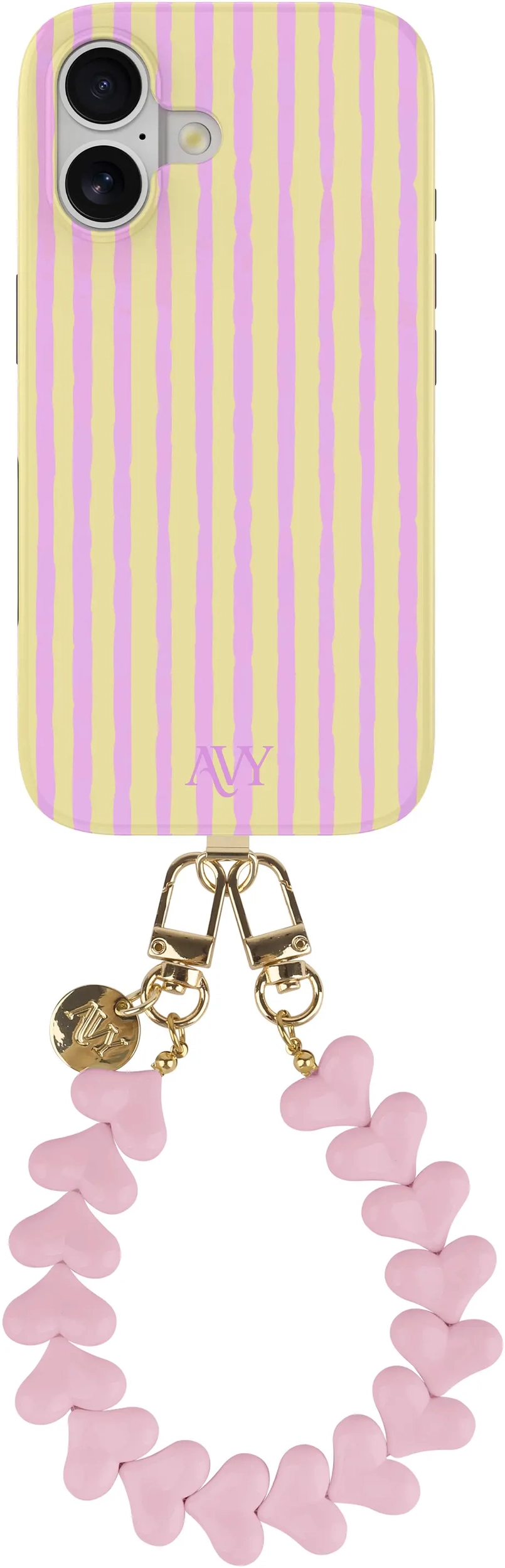AVY Apple iPhone 16 MagSafe Hoesje met Koord (30CM) Pink Lemonade afbeelding 1