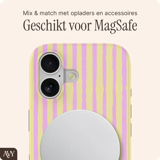 AVY Apple iPhone 16 MagSafe Hoesje met Koord (30CM) Pink Lemonade afbeelding 6