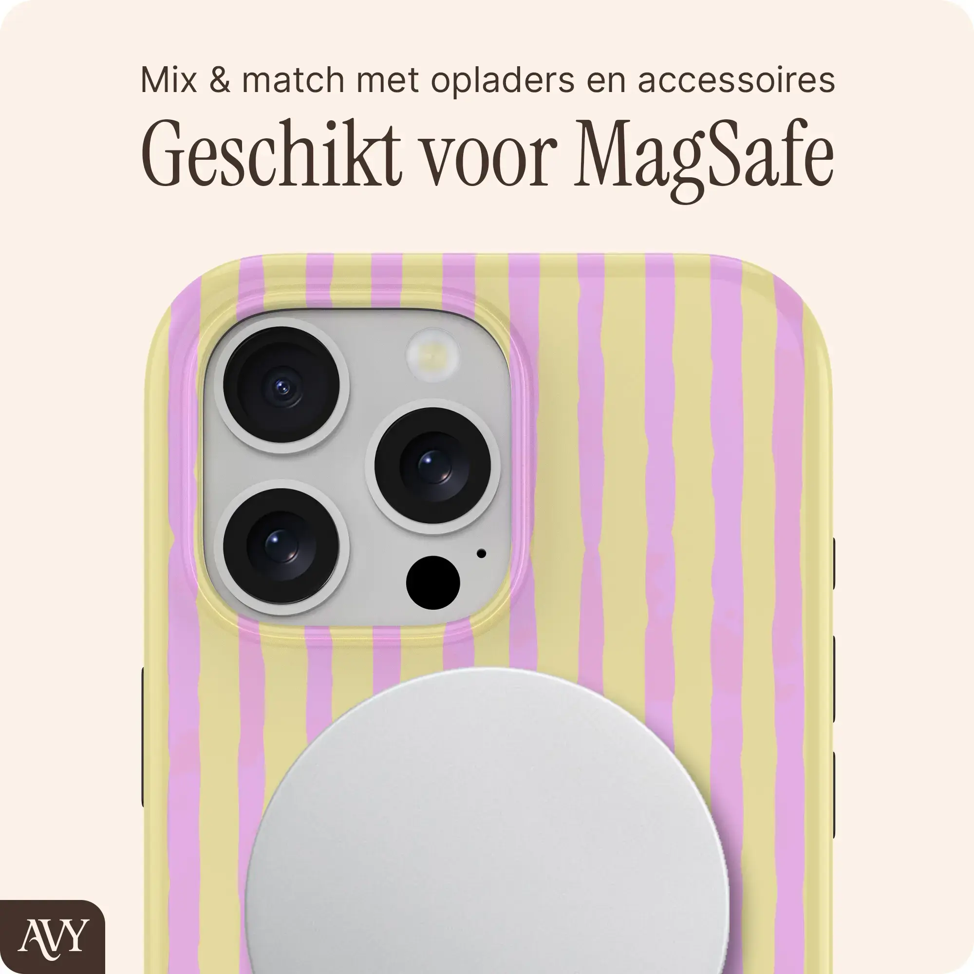 AVY Apple iPhone 16 Pro MagSafe Hoesje met Koord (30CM) Pink Lemonade afbeelding 6