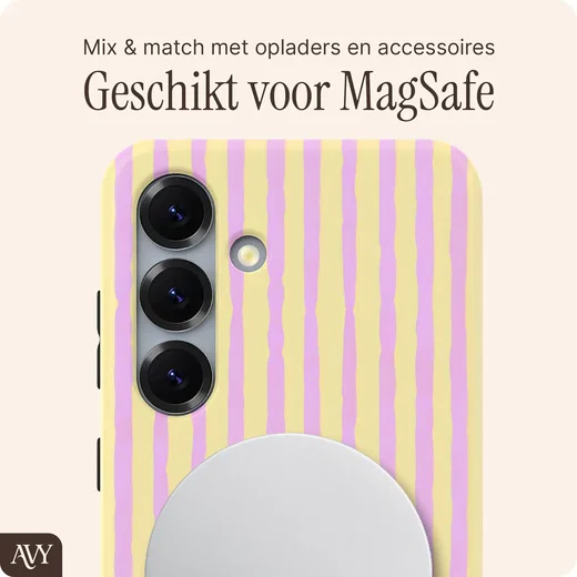 AVY Samsung Galaxy S24 MagSafe Hoesje met Koord (30CM) Pink Lemonade afbeelding 5
