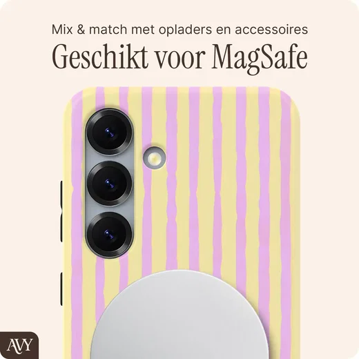 AVY Samsung Galaxy S24 Plus MagSafe Hoesje met Koord (30CM) Pink Lemonade afbeelding 5