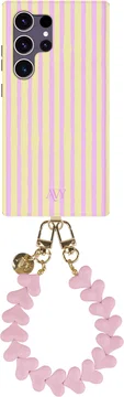 AVY Samsung Galaxy S24 Ultra MagSafe Hoesje met Koord (30CM) Pink Lemonade