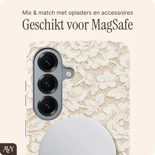 AVY Samsung Galaxy S26 Plus MagSafe Hoesje met Koord (32CM) Vintage Lace afbeelding 5