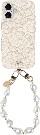 AVY Apple iPhone 17 MagSafe Hoesje met Koord (32CM) Vintage Lace afbeelding 1