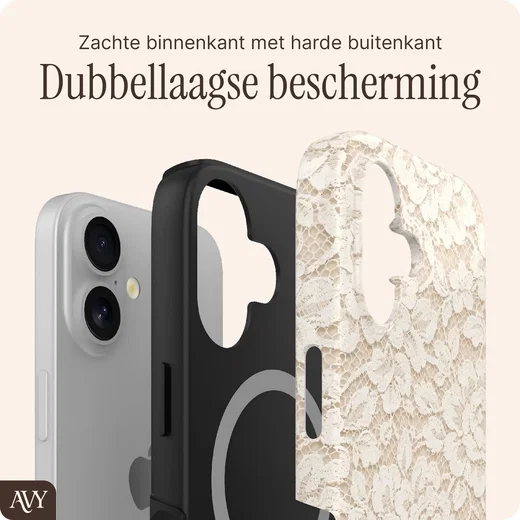 AVY Apple iPhone 17 MagSafe Hoesje met Koord (32CM) Vintage Lace afbeelding 6
