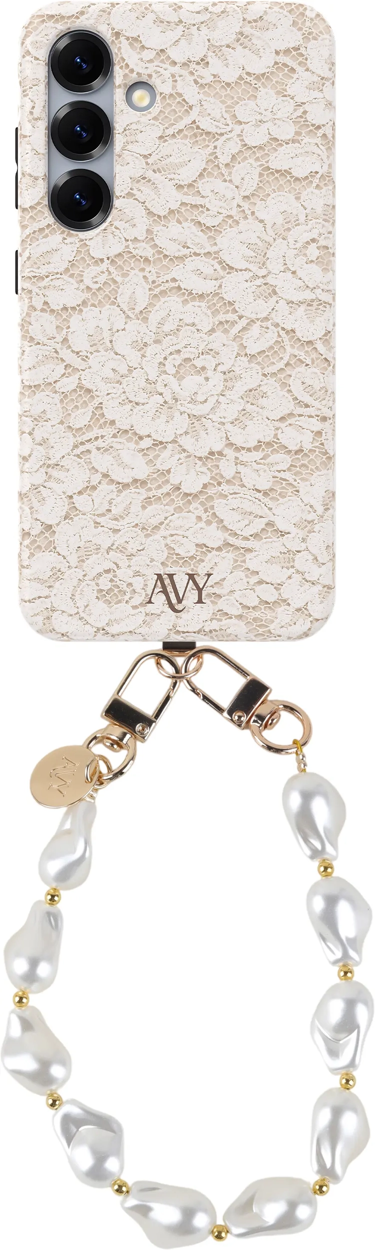AVY Samsung Galaxy S25 MagSafe Hoesje met Koord (32CM) Vintage Lace afbeelding 1