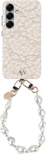 AVY Samsung Galaxy S25 MagSafe Hoesje met Koord (32CM) Vintage Lace afbeelding 1