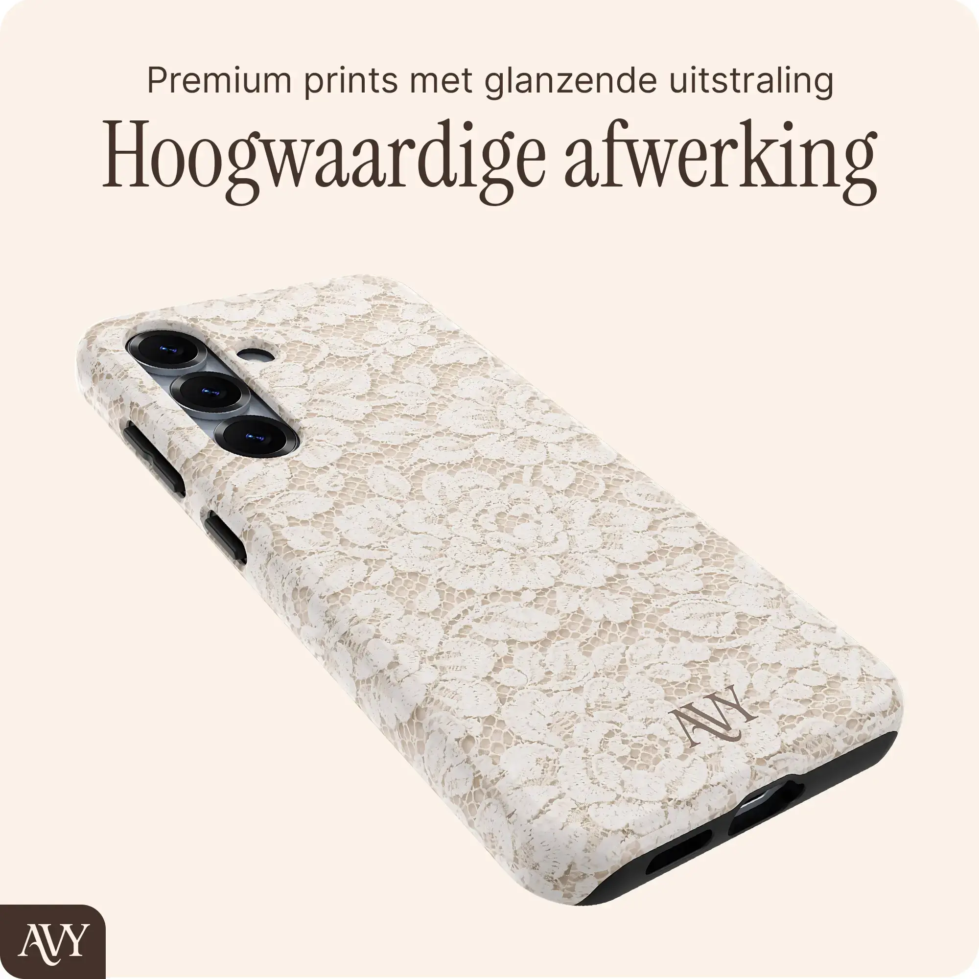 AVY Samsung Galaxy S25 MagSafe Hoesje met Koord (32CM) Vintage Lace afbeelding 7