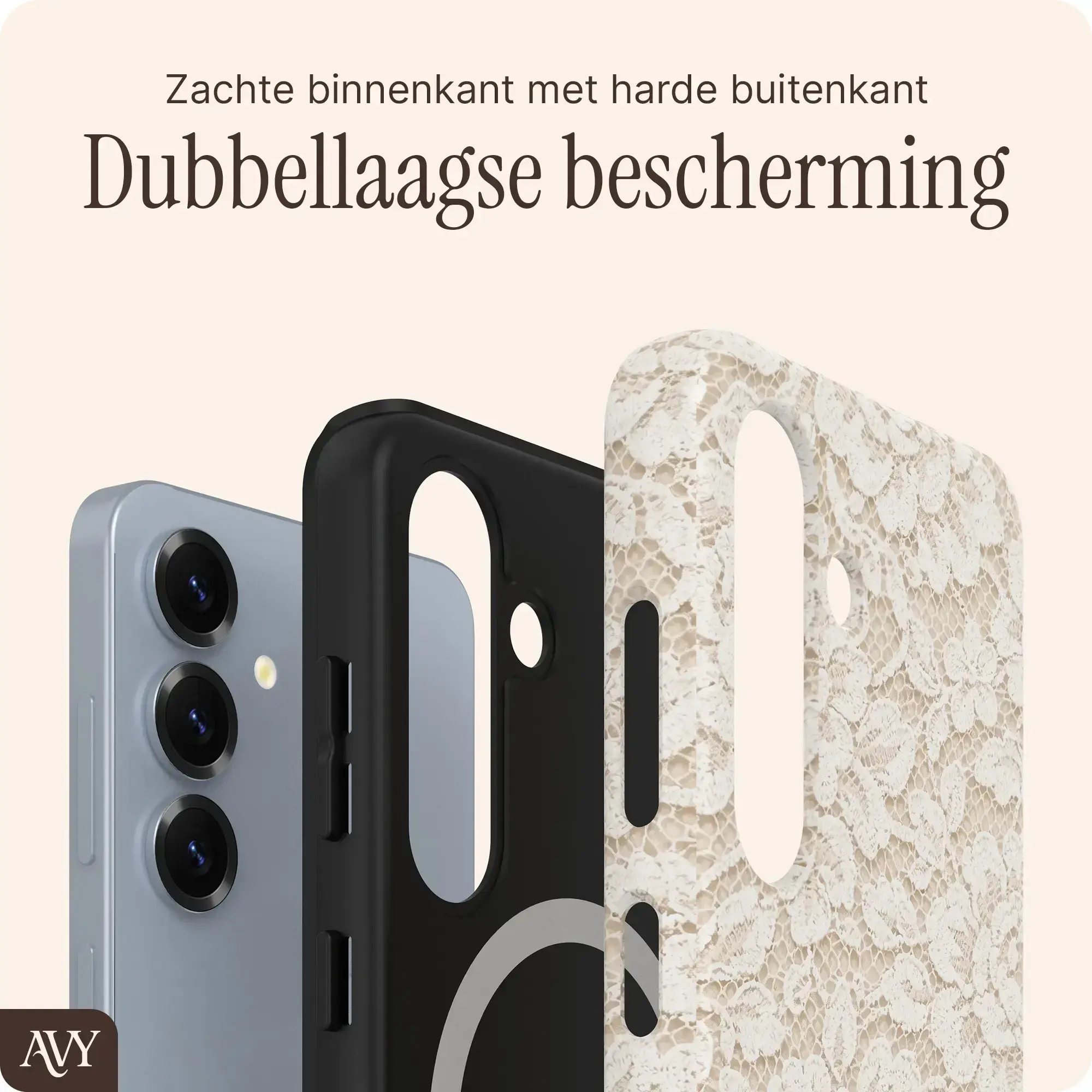 AVY Samsung Galaxy S25 Plus MagSafe Hoesje met Koord (32CM) Vintage Lace afbeelding 9