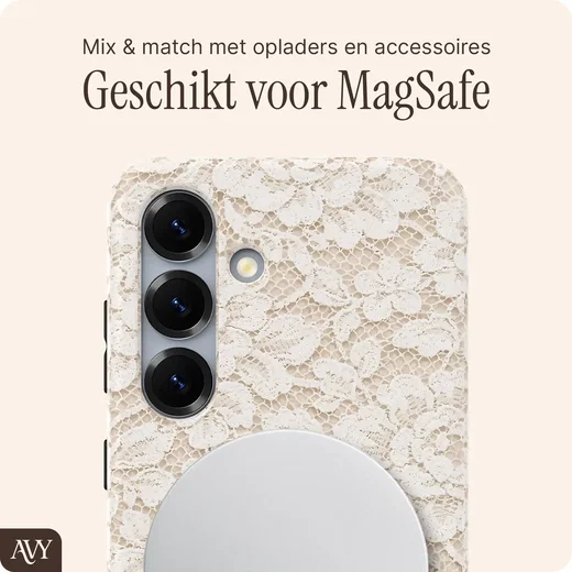AVY Samsung Galaxy S25 Plus MagSafe Hoesje met Koord (32CM) Vintage Lace afbeelding 5