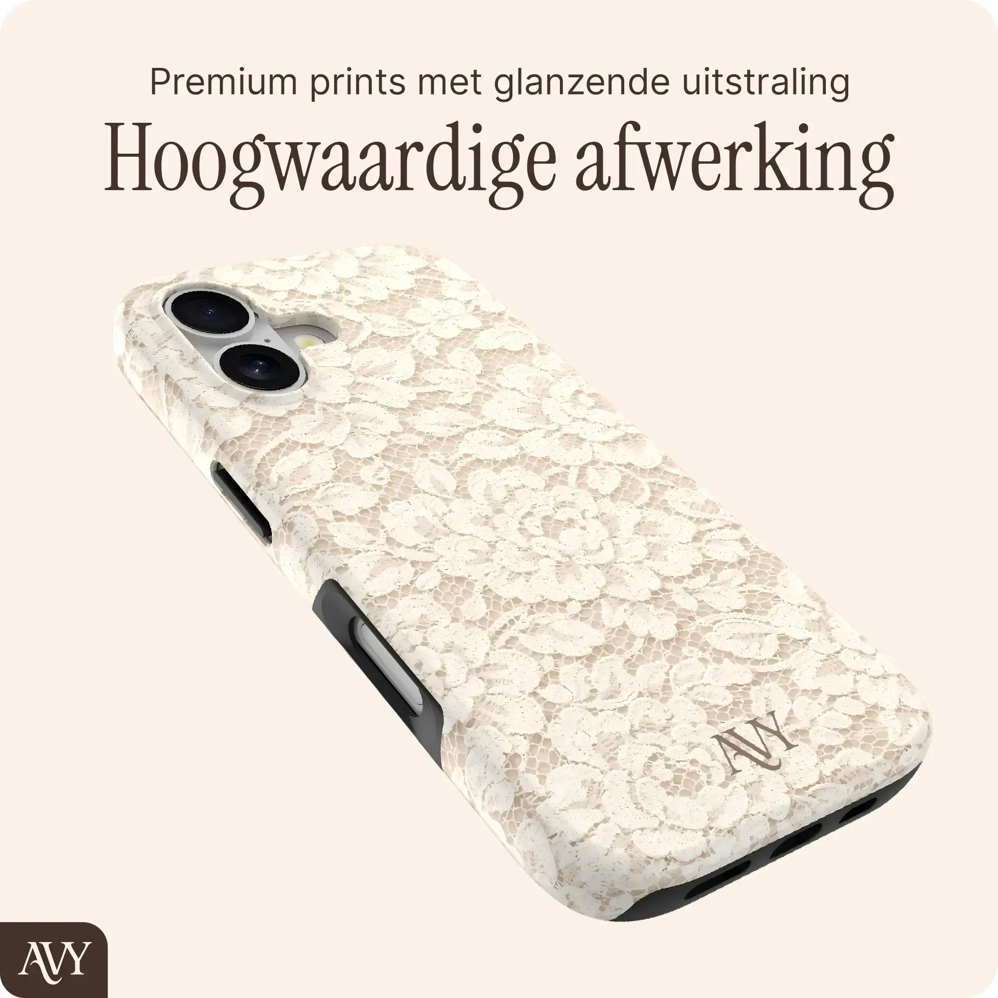 AVY Apple iPhone 16 MagSafe Hoesje met Koord (32CM) Vintage Lace afbeelding 8