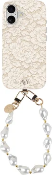 AVY Apple iPhone 16 MagSafe Hoesje met Koord (32CM) Vintage Lace
