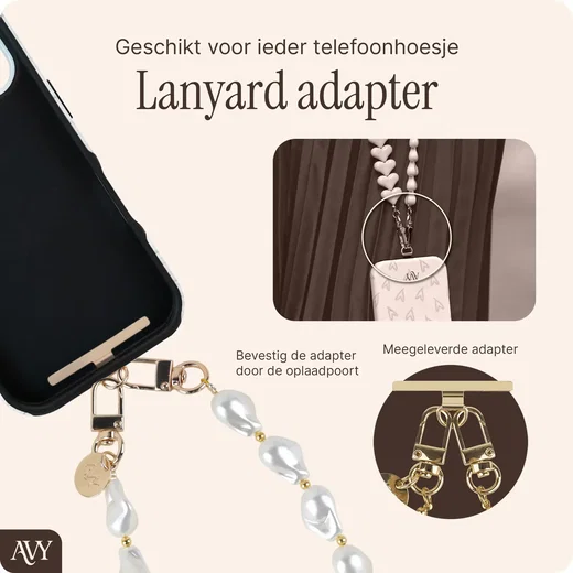 AVY Apple iPhone 16 MagSafe Hoesje met Koord (32CM) Vintage Lace afbeelding 11