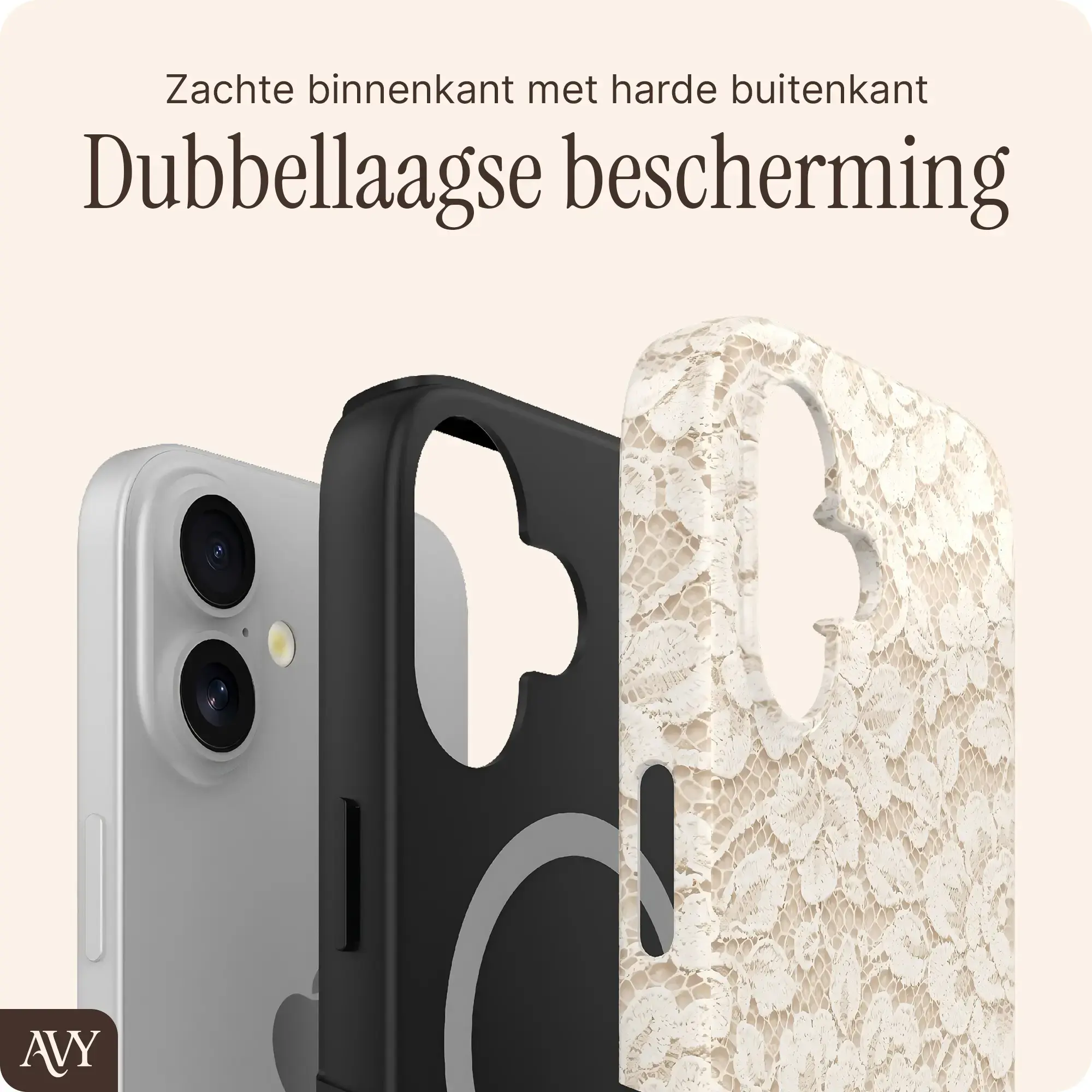 AVY Apple iPhone 16 MagSafe Hoesje met Koord (32CM) Vintage Lace afbeelding 10