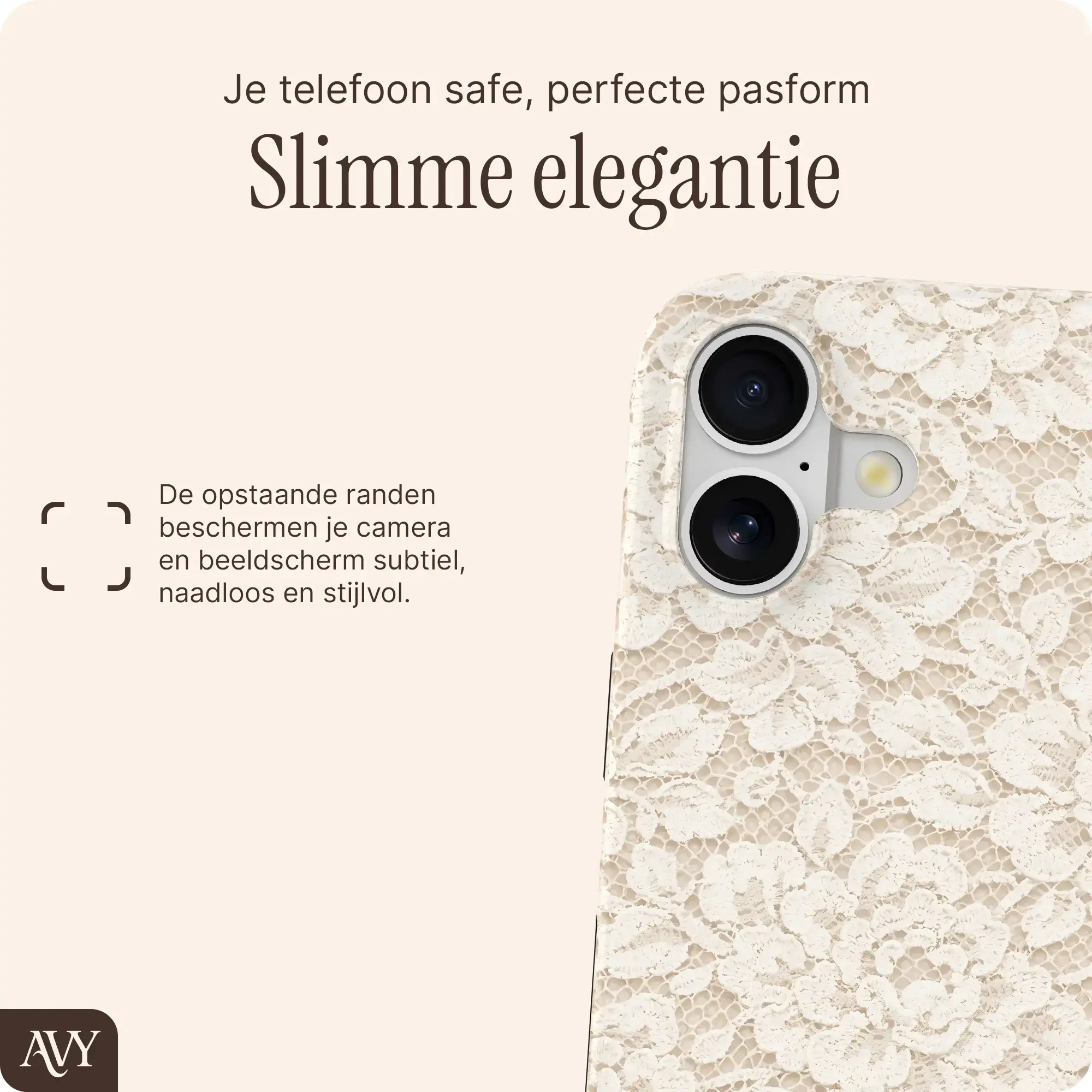 AVY Apple iPhone 16 MagSafe Hoesje met Koord (32CM) Vintage Lace afbeelding 7