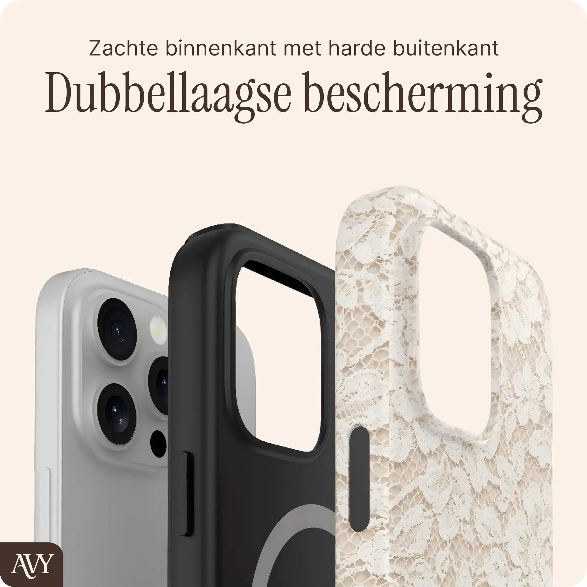 AVY Apple iPhone 16 Pro MagSafe Hoesje met Koord (32CM) Vintage Lace afbeelding 10