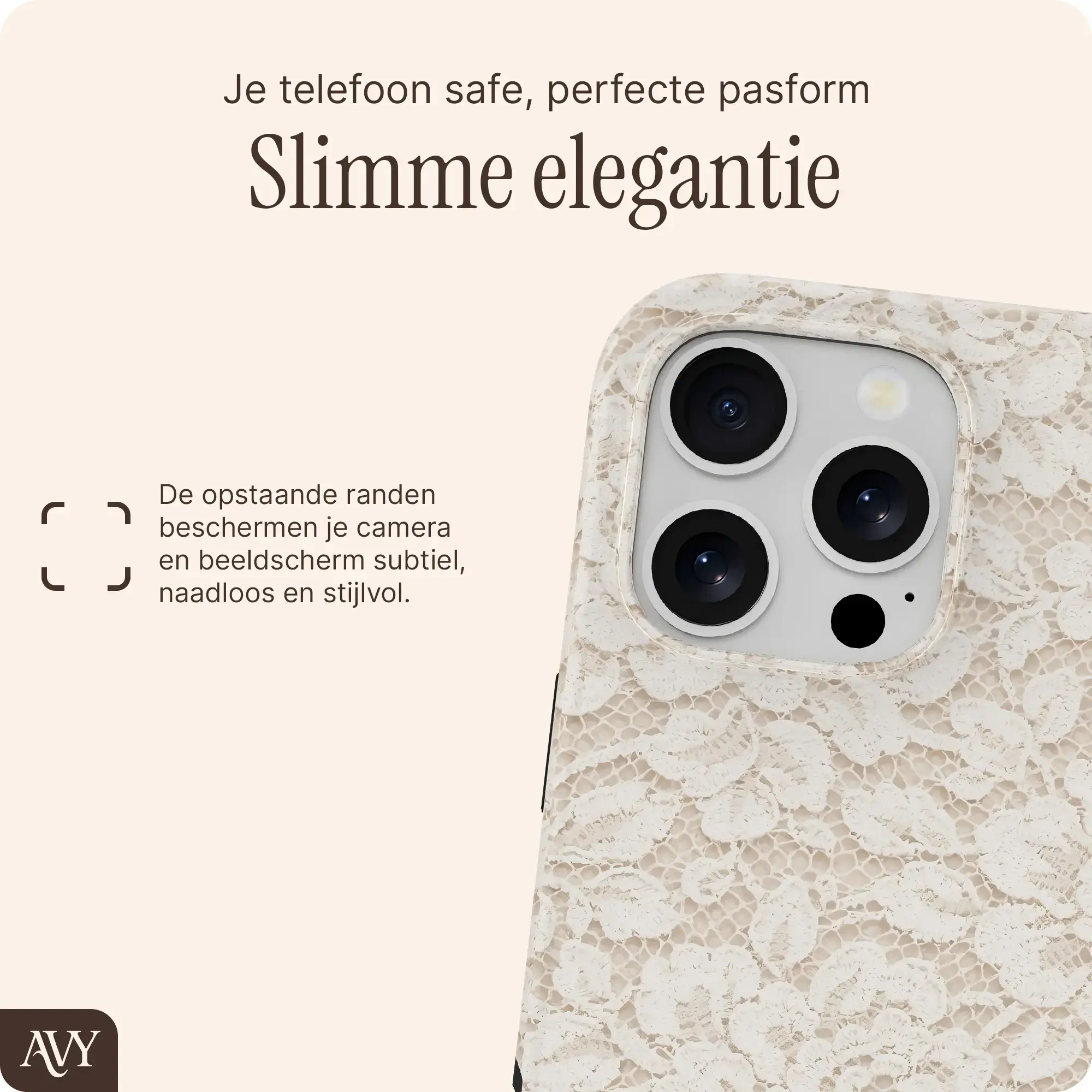 AVY Apple iPhone 16 Pro MagSafe Hoesje met Koord (32CM) Vintage Lace afbeelding 7