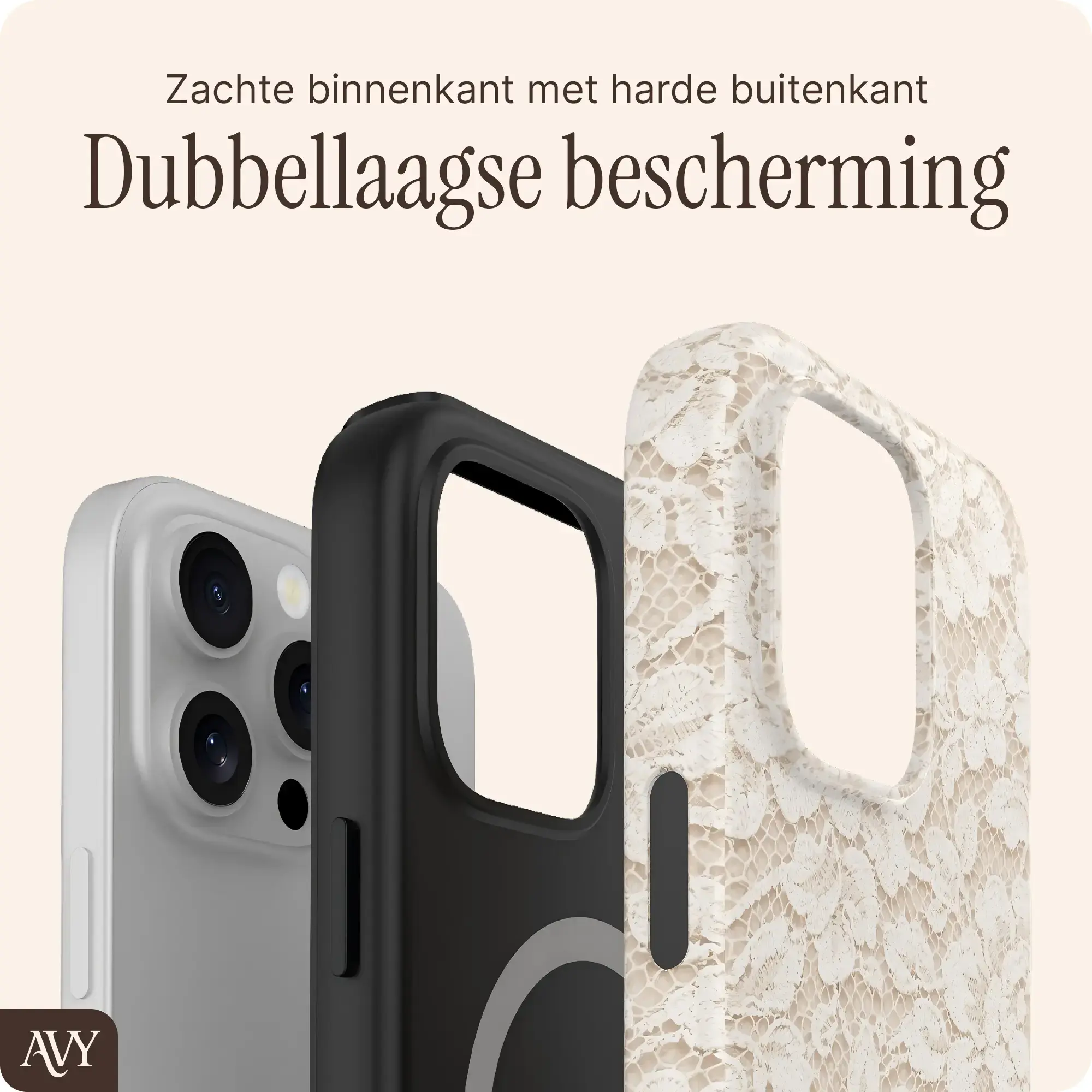 AVY Apple iPhone 16 Pro Max MagSafe Hoesje met Koord (32CM) Vintage Lace afbeelding 9